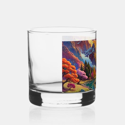 Pagode en gekleurd landschap Whiskey glas (Rechts)