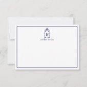 Pagode Monogramme Preppy Cartes de notes (Devant)
