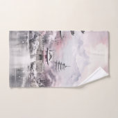 Pagode rose gris japonais Sakura fleurit (Serviette à main)