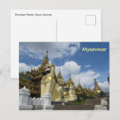 Pagode Shwedagon, Yangon, Myanmar Carte postale (Devant / Derrière)