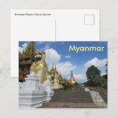 Pagode Shwedagon, Yangon, Myanmar Carte postale (Devant / Derrière)