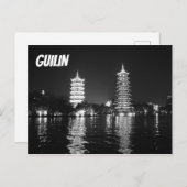 Pagodes noires et blanches en Guilin, Chine Carte  (Devant / Derrière)