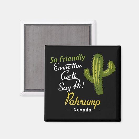 Pahrump Cactus Funny Retro Magneet (Voorkant / Achterkant)