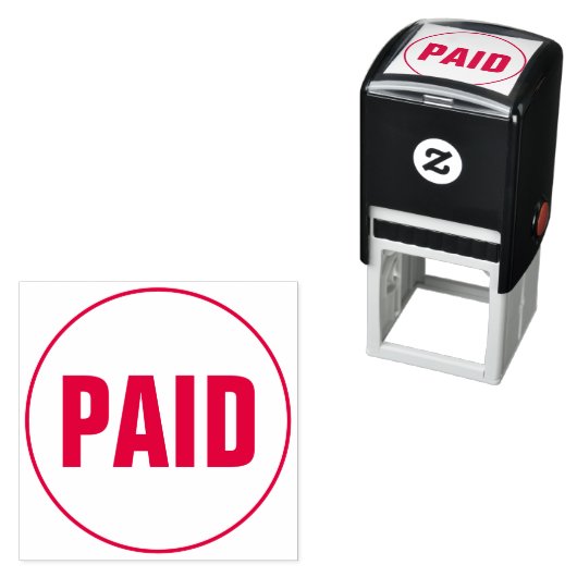 PAID Business Text Custom Self-inking Stamp Zelfinktende Stempel (In situ)
