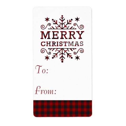 Paid Joyeux Noël snowflake étiquette cadeau autoco (Devant)