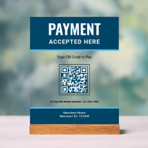 Paiement commercial Code QR Scan Bleu