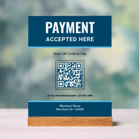 Paiement commercial Code QR Scan Bleu (Neutre)