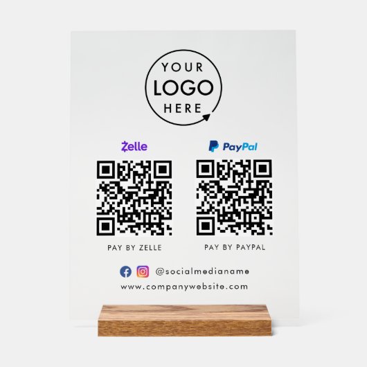 Paiement de code QR | Logo d'analyse Paypal Zelle  (Recto)