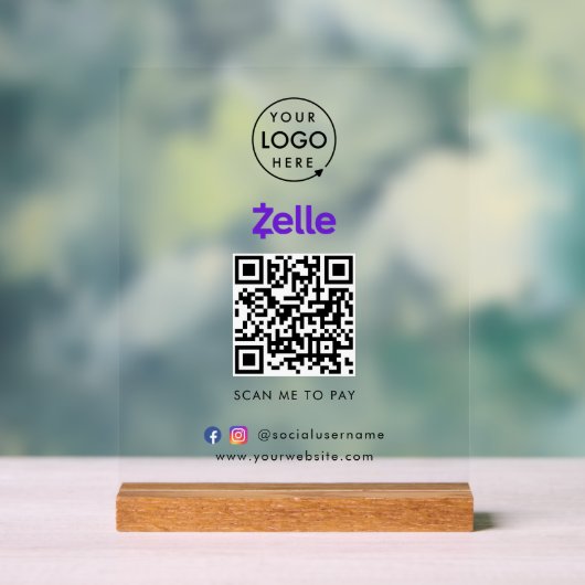 Paiement de code QR Zelle | Analyser pour payer le (Neutre)