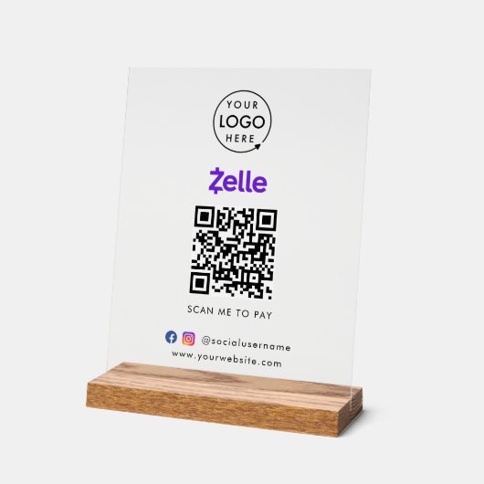 Paiement de code QR Zelle | Analyser pour payer le (Angle)