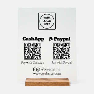 Paiement par code QR Logo CashApp PayPal Scan-to