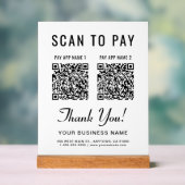Paiement par scan de 2 codes QR sur présentoir (Neutre)