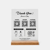 Paiement par scan de 3 codes QR Opaque Merci (Recto)