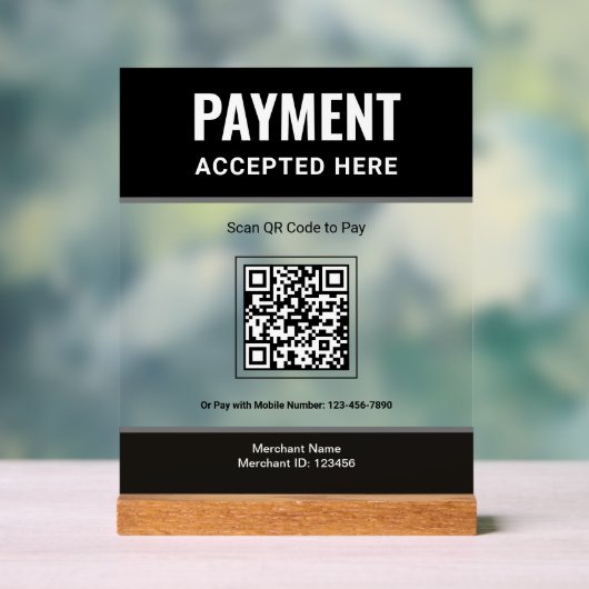 Paiement QR Code Affaires Scan to Pay Noir (Neutre)