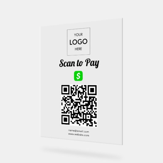 Paiement sans contact Code QR Logo d'entreprise Ac (Angle)