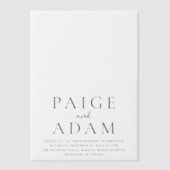 Paige Modern Wedding Vellum Uitnodigingen (Voorkant)