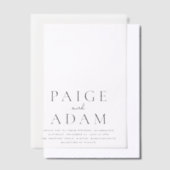 Paige Modern Wedding Vellum Uitnodigingen (Offset)