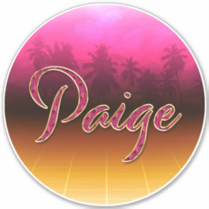 Paige prénom nom autocollant rose doré