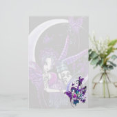 "Paige" Rainbow Butterfly Moon Fairy-kunstartikele Briefpapier (Staand voorkant)