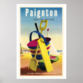 Paignton South Devon Engeland Vintage Reisposter Poster