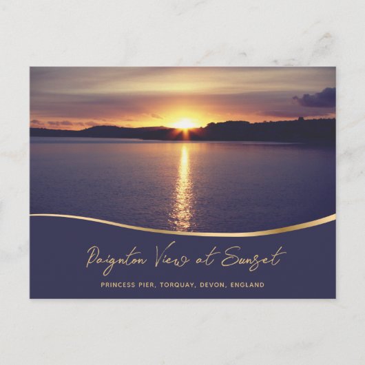Paignton-Uitzicht op Sunset Torbay Devon England Briefkaart (Voorkant)