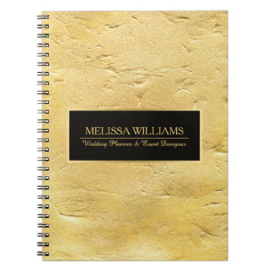 Pail Gold Texture Print Black Accent Notitieboek