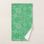 Pail vert sur motif floral vert (Serviette à main)