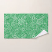 Pail vert sur motif floral vert (Serviette à main)