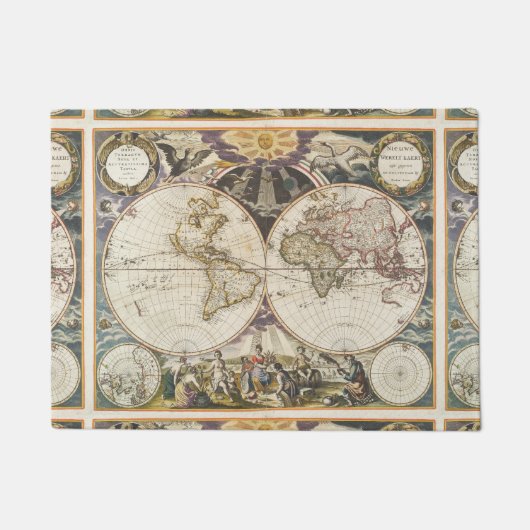 Paillasson 1702 une nouvelle carte du monde (Devant)