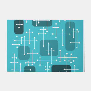 Paillasson 1950 Eames Era Art Crosshairs Turquoise