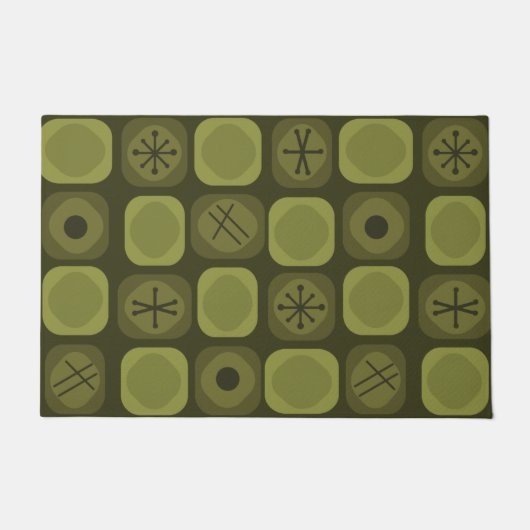 Paillasson 1950 Mod Art Soft Cubes Olive Green (Devant)