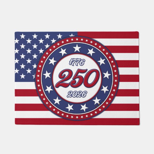 Paillasson 250e anniversaire d'Amérique avec le drapeau améri (Devant)