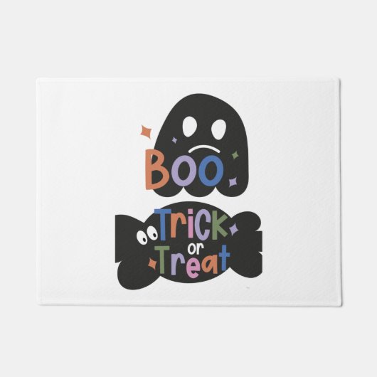 Paillasson 2 En un Stickers Halloween Boite et Trick ou Treat (Devant)