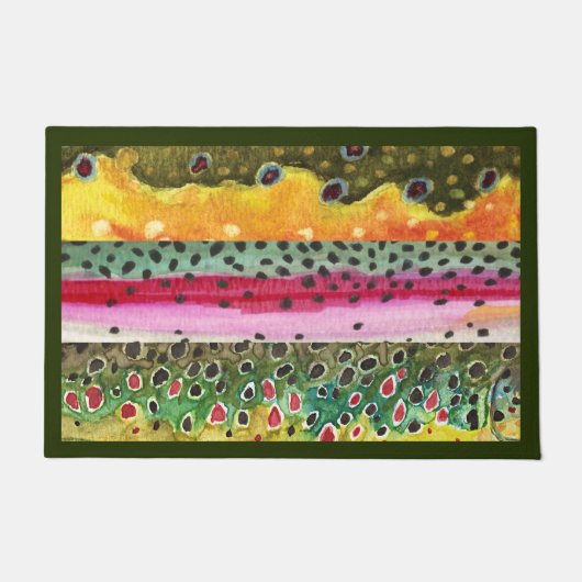 Paillasson 3 Big Beautity Trout Fly Pêche Bienvenue (Devant)