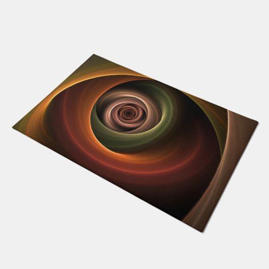 Paillasson 3D Spirale Abstraite couleurs chaudes Art fractal (Incliné)