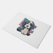 Paillasson 4 juillet T-shirt pour chien Bernedoodle Drapeau a (Incliné)