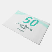 Paillasson 50e anniversaire ajouter nom date année vert paste (Incliné)