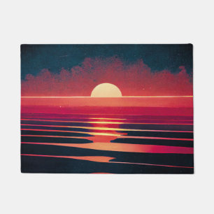 Paillasson 80s Synthwave Red Sea and Vintage Sunset
