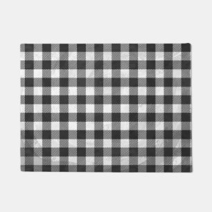 Paillasson à damiers Plaid Noir Et Blanc