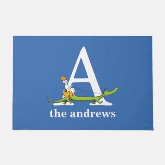 Paillasson ABC du Dr Seuss : Lettre A - Blanc | Ajouter Votre (Devant)