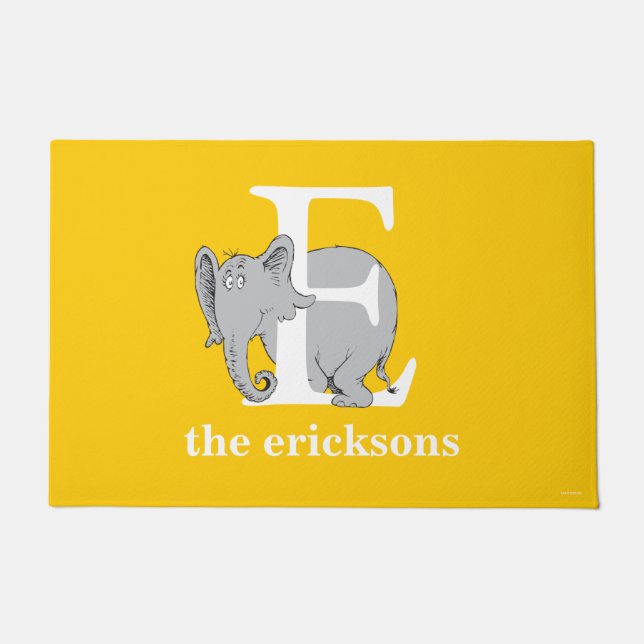 Paillasson ABC du Dr Seuss : Lettre E - Blanc | Ajouter Votre (Devant)