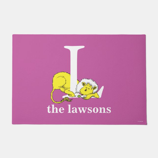 Paillasson ABC du Dr Seuss : Lettre L - Blanc | Ajouter Votre (Devant)