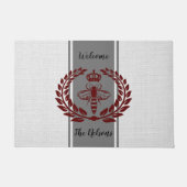 Paillasson Abeille royale grise et rouge rayée (Devant)