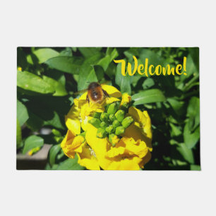Paillasson Abeille sur Fleurs Jaunes