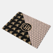 Paillasson Abeilles noires et d'or et monogramme d'abeille ro (Incliné)