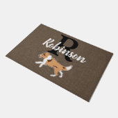 Paillasson Abris Shetland Sheepdog Monogramme Nom (Incliné)