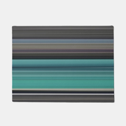 Paillasson Abstract #1: Teal and grey (Devant)