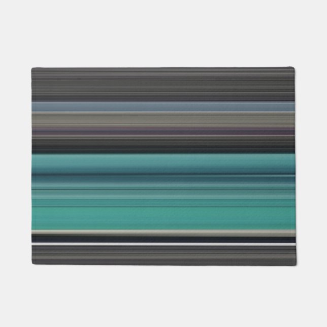 Paillasson Abstract #1: Teal and grey (Devant)