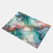 Paillasson Abstract in Pink, Teal, Blue, and Gold (Incliné)