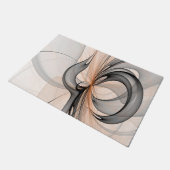 Paillasson Abstrait Anthracite Gris Sienne Formes Fractal Art (Incliné)
